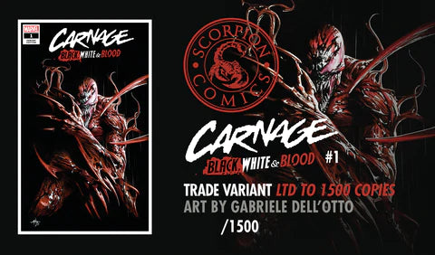 CARNAGE BLACK WHITE AND BLOOD #1 BY GABRIELE DELL'OTTO – Great Wall OC