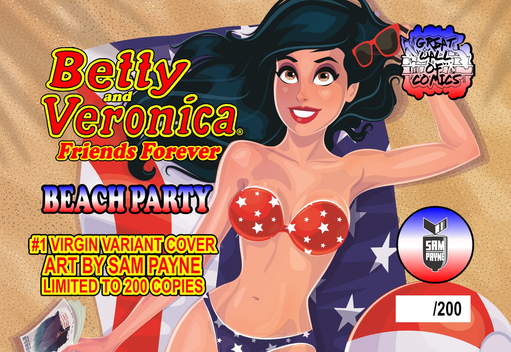Betty and Veronica Beach Party #1 America Variant Cover by SAM PAYNE