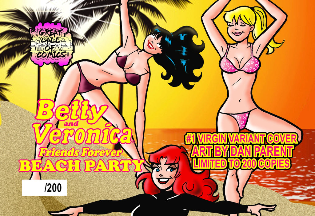Betty and Veronica Friends Forever Beach Party #1  Variant Cover by Dan Parent